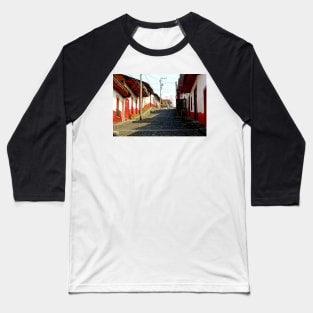 Rue pavé de Patzcuaro, Mexique Baseball T-Shirt